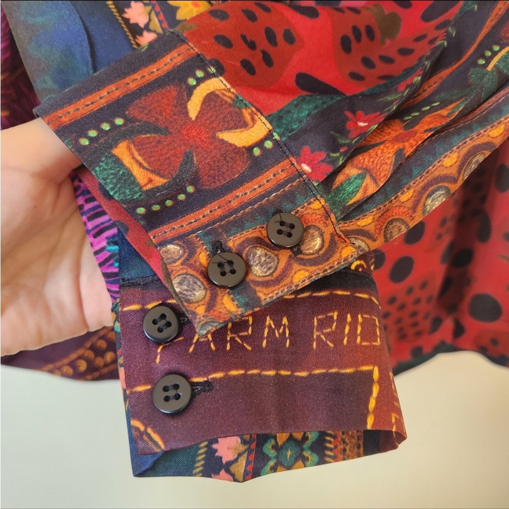 Farm Rio button-down heartberry shirt blouse size XL - Picture 6 of 10